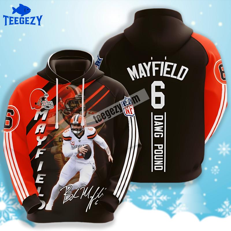 Cleveland Browns Baker Mayfield Black Orange 3D Print Hoodie Cleveland Browns Baker Mayfield Black Orange 3D Print Hoodie