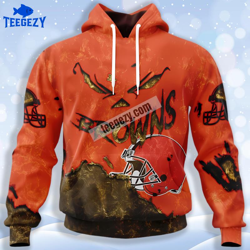 Cleveland Browns Devil Eyes Orange 3D Hoodie Men Cleveland Browns Devil Eyes Orange 3D Hoodie Men