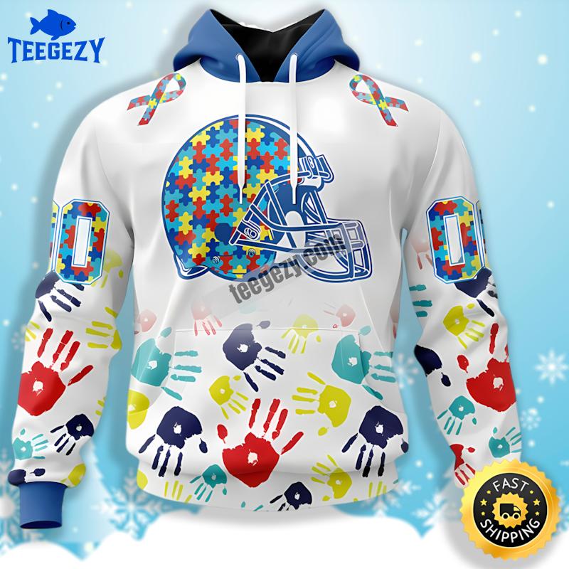 Cleveland Browns Logo Asd Autism And 3D Youth Hoodie White