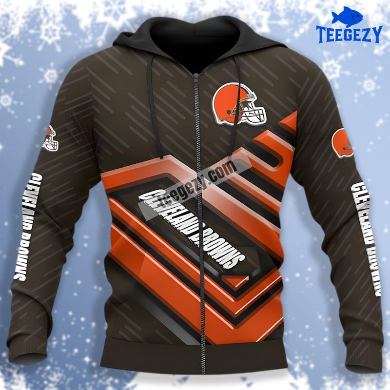 Cleveland Browns Logo Black 3D Mens Hoodie Cleveland Browns Logo Black 3D Mens Hoodie