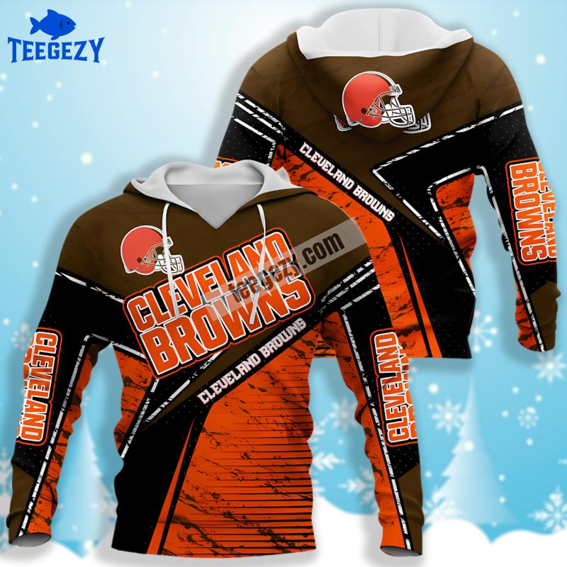 Cleveland Browns Orange Brown 3D Pullover Hoodie Cleveland Browns Orange Brown 3D Pullover Hoodie