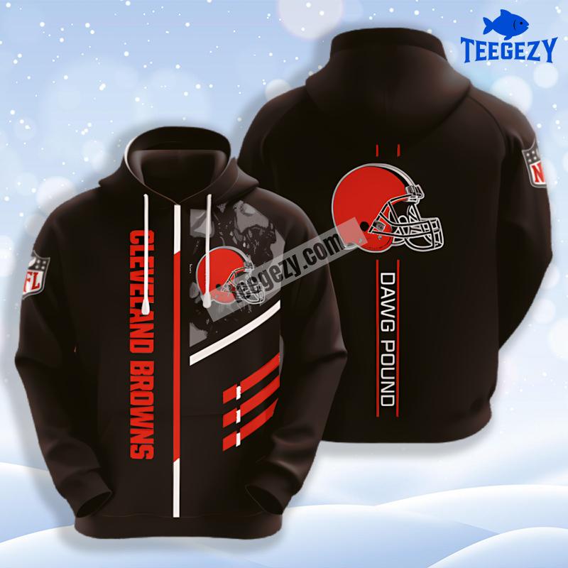 Cleveland Browns Pullover Black 3D Hoodie Men Cleveland Browns Pullover Black 3D Hoodie Men