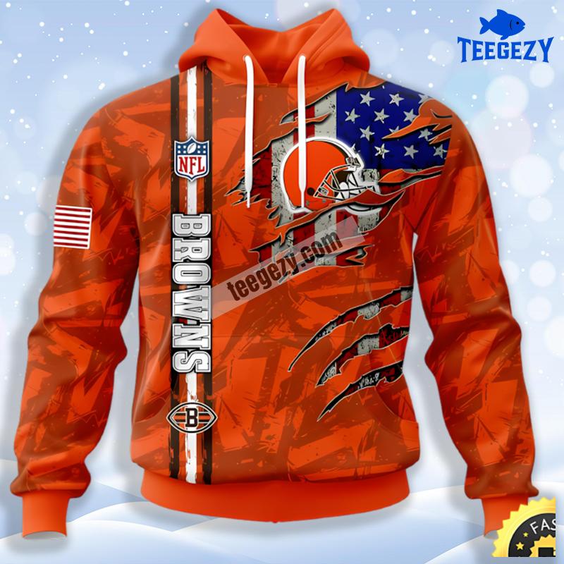 Cleveland Browns States Flag Orange 3D Print Hoodie Cleveland Browns States Flag Orange 3D Print Hoodie