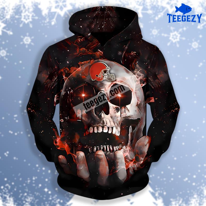 Cleveland Browns With Hand Skull Image Black 3D Printed Hoodie Cleveland Browns With Hand Skull Image Black 3D Printed Hoodie