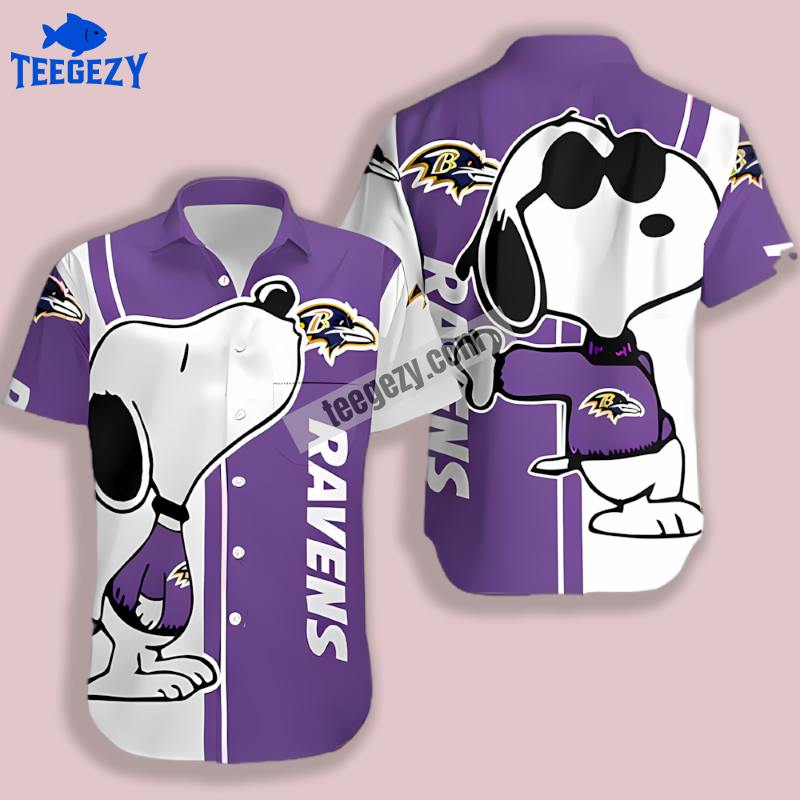 Cool Snoopy Purple Baltimore Ravens Aloha Shirt Mens Cool Snoopy Purple Baltimore Ravens Aloha Shirt Mens