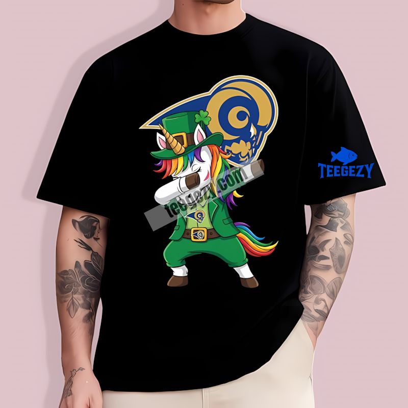Dabbing Unicorn Vs Los Angeles Rams St Patricks Day T-Shirt Dabbing Unicorn Vs Los Angeles Rams St Patricks Day T-Shirt