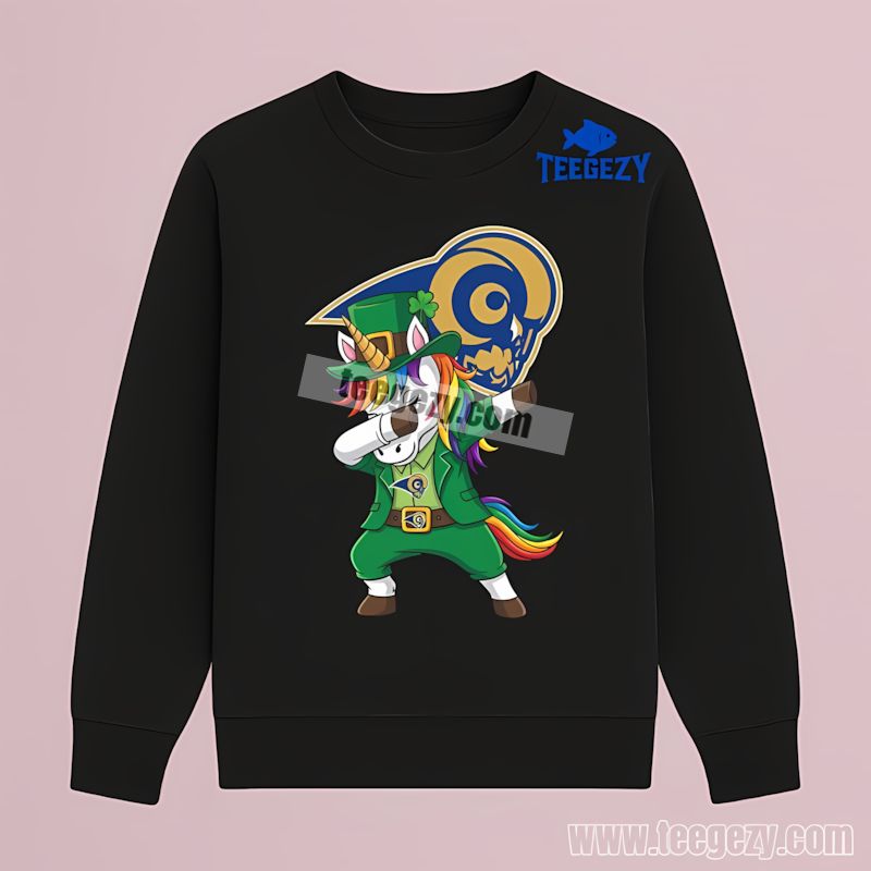 Dabbing Unicorn Vs Los Angeles Rams St Patricks Day Long Sleeve Dabbing Unicorn Vs Los Angeles Rams St Patricks Day Long Sleeve