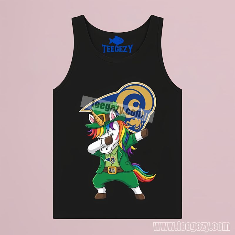 Dabbing Unicorn Vs Los Angeles Rams St Patricks Day Tanktop Dabbing Unicorn Vs Los Angeles Rams St Patricks Day Tanktop