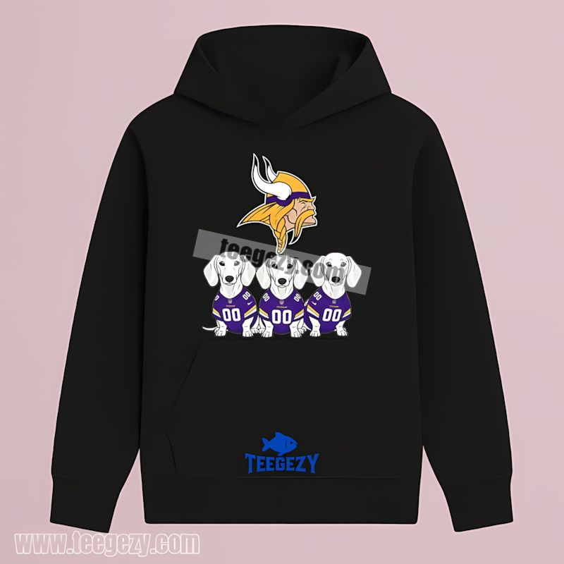 Dachshund Dogs Theme Minnesota Vikings Print Hoodie Dachshund Dogs Theme Minnesota Vikings Print Hoodie