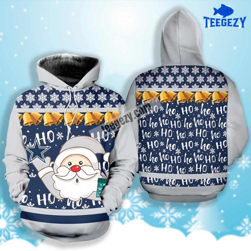 Dallas Cowboys Santa Claus Christmas Blue White 3D Fashion Hoodie Dallas Cowboys Santa Claus Christmas Blue White 3D Fashion Hoodie