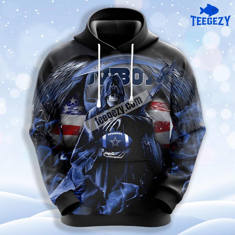 Dallas Cowboys Skull For Victory Black 3D Fashion Hoodie Dallas Cowboys Skull For Victory Black 3D Fashion Hoodie