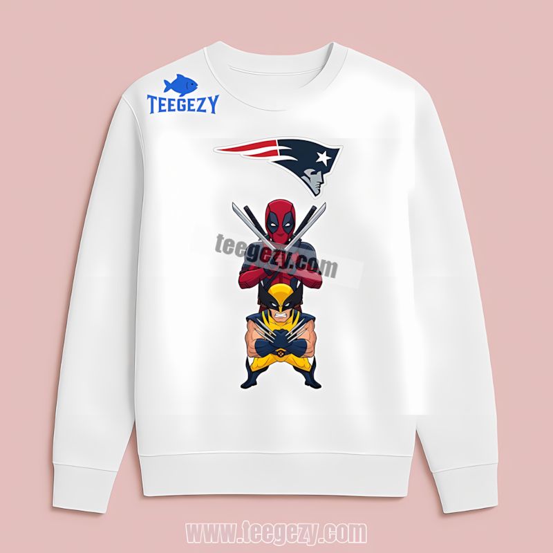 Deadpool Wolverine Crossover New England Patriots Regular Long Sleeve Deadpool Wolverine Crossover New England Patriots Regular Long Sleeve