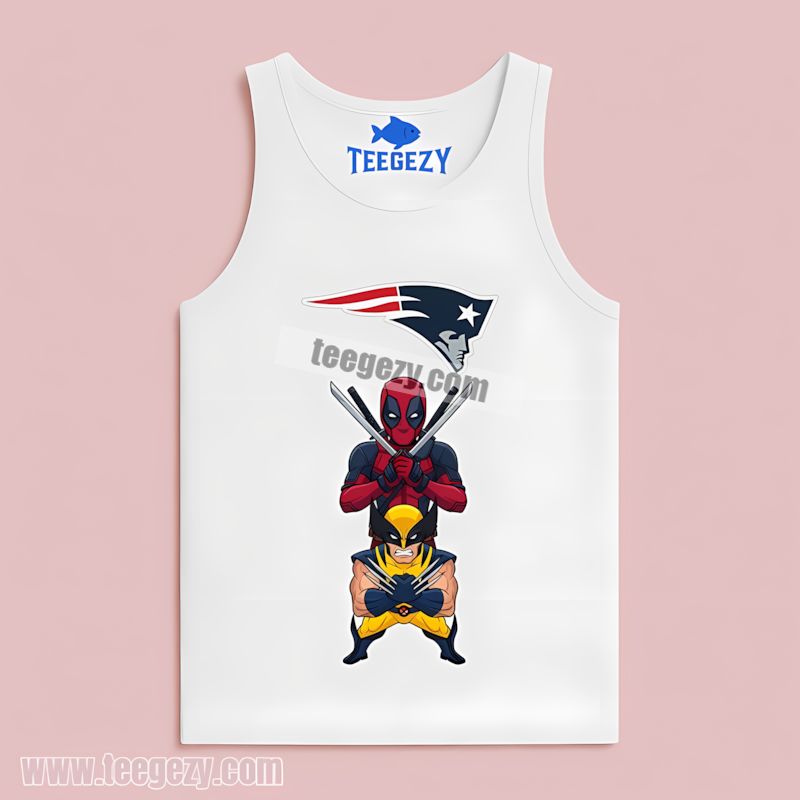 Deadpool Wolverine Crossover New England Patriots Regular Tanktop Deadpool Wolverine Crossover New England Patriots Regular Tanktop