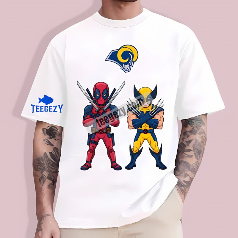 Deadpool Wolverine Los Angeles Rams Crossover TT-Shirt Deadpool Wolverine Los Angeles Rams Crossover TT-Shirt