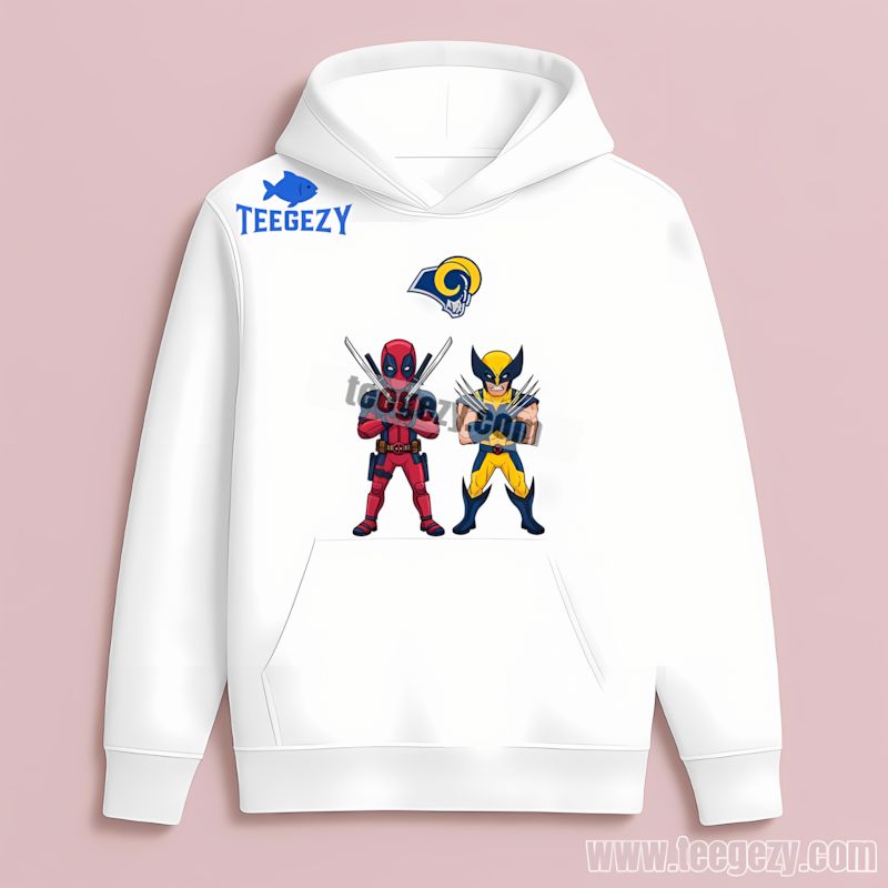 Deadpool Wolverine Los Angeles Rams Crossover THoodie Deadpool Wolverine Los Angeles Rams Crossover THoodie