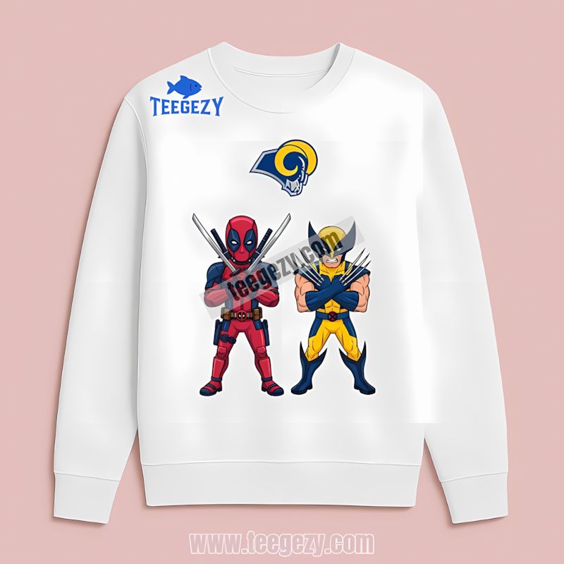 Deadpool Wolverine Los Angeles Rams Crossover TLong Sleeve Deadpool Wolverine Los Angeles Rams Crossover TLong Sleeve