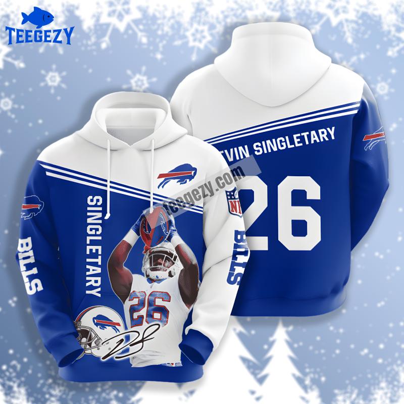 Devin Singletary Buffalo Bills Blue White 3D Womens Hoodie Devin Singletary Buffalo Bills Blue White 3D Womens Hoodie