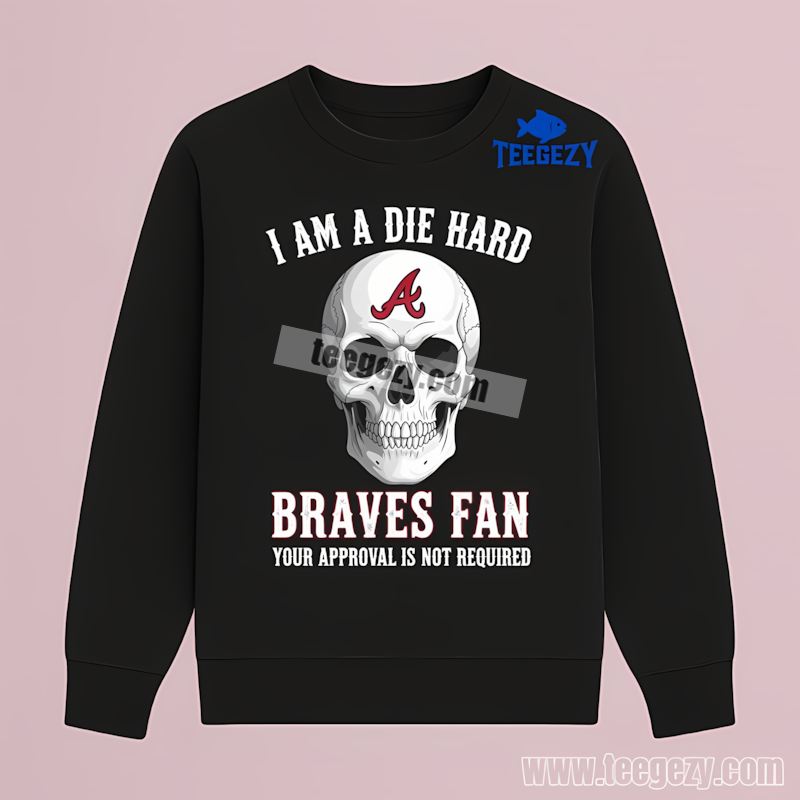 Die Hard Atlanta Braves Fan Skull Regular Long Sleeve Die Hard Atlanta Braves Fan Skull Regular Long Sleeve