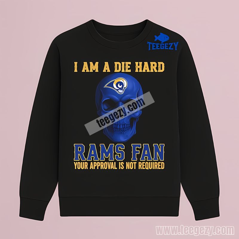 Die Hard Los Angeles Rams Fan Skull Design Graphic Long Sleeve Die Hard Los Angeles Rams Fan Skull Design Graphic Long Sleeve