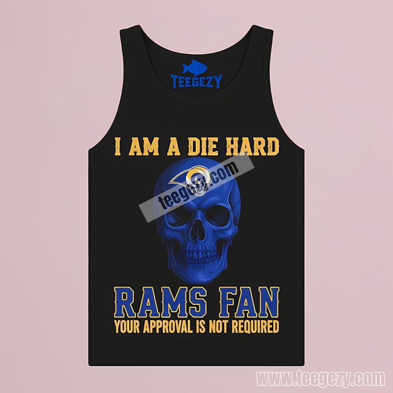 Die Hard Los Angeles Rams Fan Skull Design Graphic Tanktop Die Hard Los Angeles Rams Fan Skull Design Graphic Tanktop