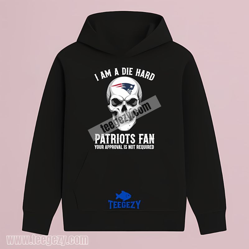 Die Hard New England Patriots Fan Skull Art Printed Hoodie Die Hard New England Patriots Fan Skull Art Printed Hoodie