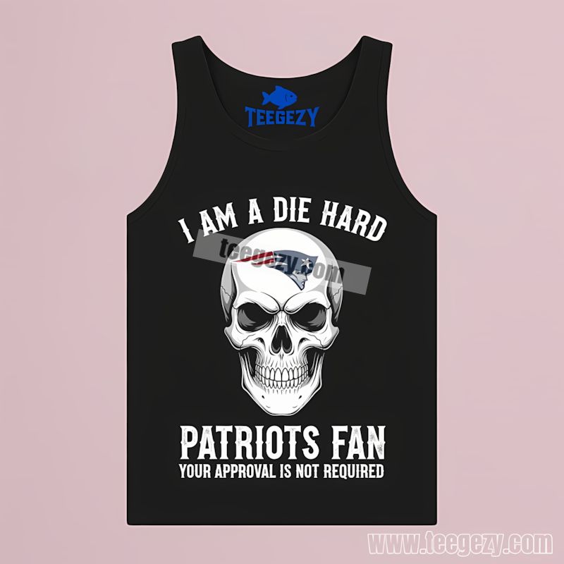 Die Hard New England Patriots Fan Skull Art Printed Tanktop Die Hard New England Patriots Fan Skull Art Printed Tanktop