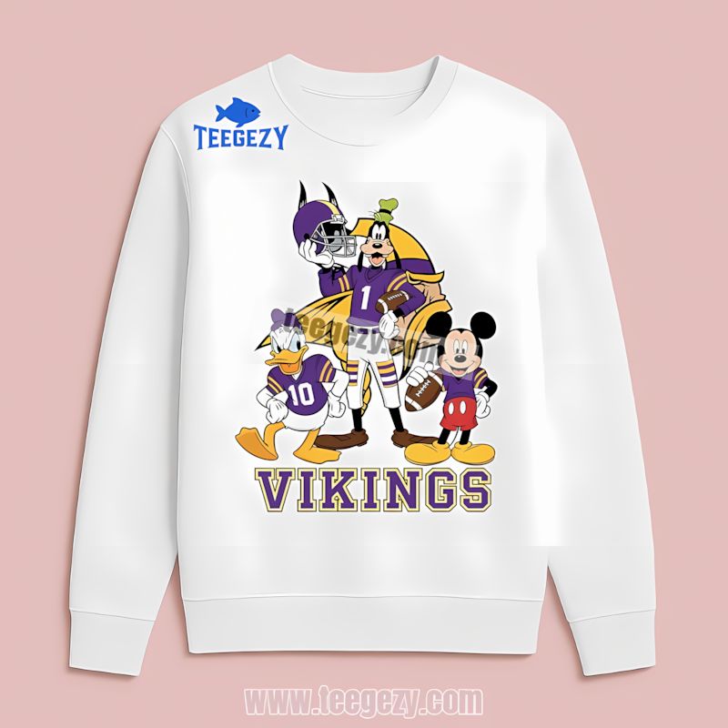 Disney Mickey Donald Goofy Minnesota Vikings Long Sleeve Disney Mickey Donald Goofy Minnesota Vikings Long Sleeve