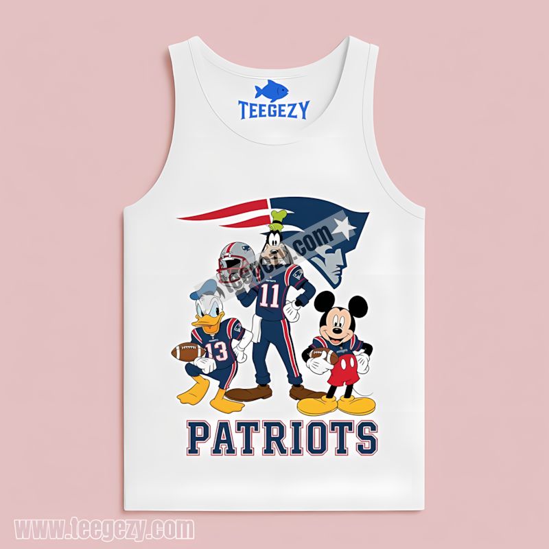 Disney Mickey Donald Goofy New England Patriots Long Sleeve Tanktop Disney Mickey Donald Goofy New England Patriots Long Sleeve Tanktop