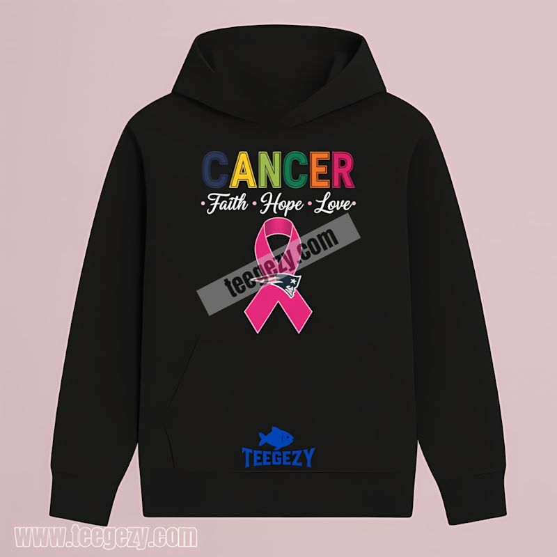 Faith Hope Love Cancer Awareness New England Patriots Mens Graphic Hoodie Faith Hope Love Cancer Awareness New England Patriots Mens Graphic Hoodie
