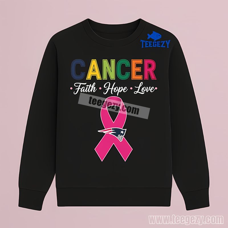 Faith Hope Love Cancer Awareness New England Patriots Mens Graphic Long Sleeve Faith Hope Love Cancer Awareness New England Patriots Mens Graphic Long Sleeve