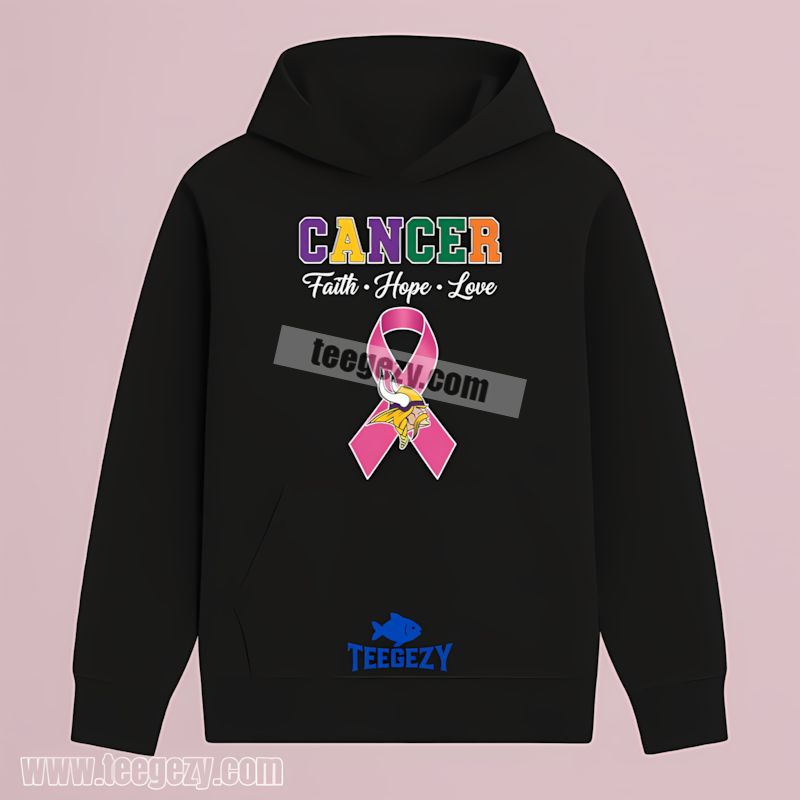 Faith Hope Love Cancer Support Minnesota Vikings Hoodie Faith Hope Love Cancer Support Minnesota Vikings Hoodie