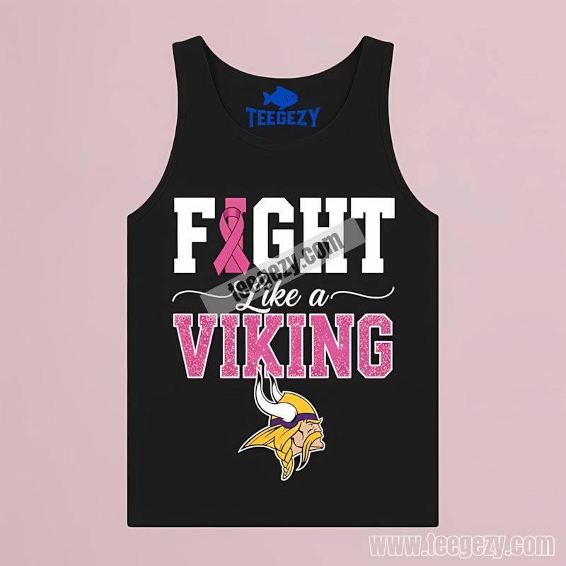 Fight Like A Cowboy Cancer Awareness Minnesota Vikings Tanktop Fight Like A Cowboy Cancer Awareness Minnesota Vikings Tanktop