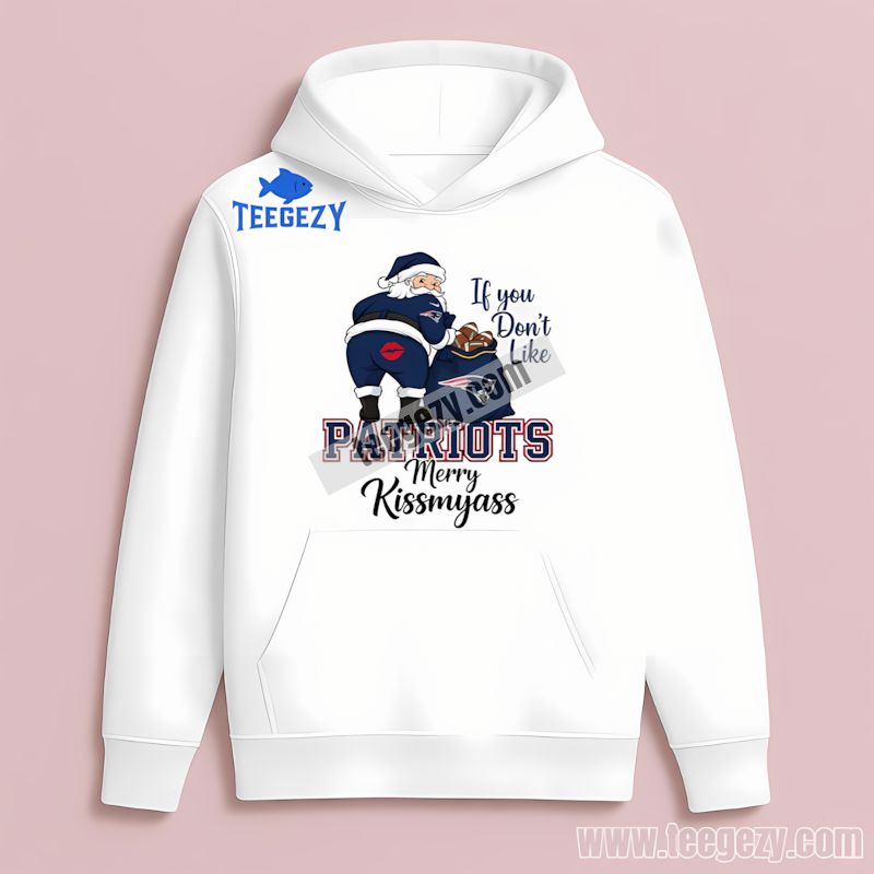 Funny Merry Kissmyass Santa New England Patriots Adults Hoodie Funny Merry Kissmyass Santa New England Patriots Adults Hoodie