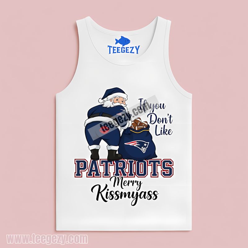 Funny Merry Kissmyass Santa New England Patriots Adults Tanktop Funny Merry Kissmyass Santa New England Patriots Adults Tanktop