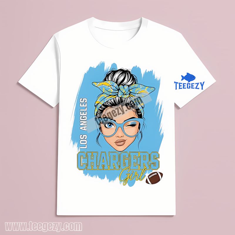 Girl Fan Of Los Angeles Chargers Cotton T-Shirt Girl Fan Of Los Angeles Chargers Cotton T-Shirt