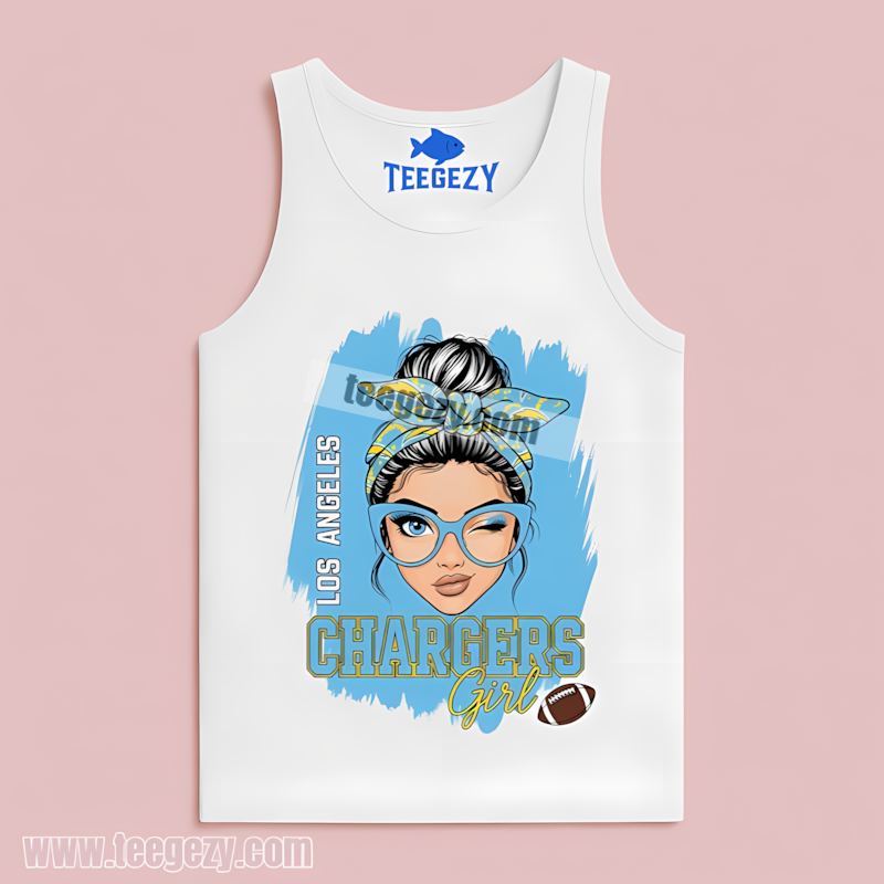 Girl Fan Of Los Angeles Chargers Cotton Tanktop Girl Fan Of Los Angeles Chargers Cotton Tanktop