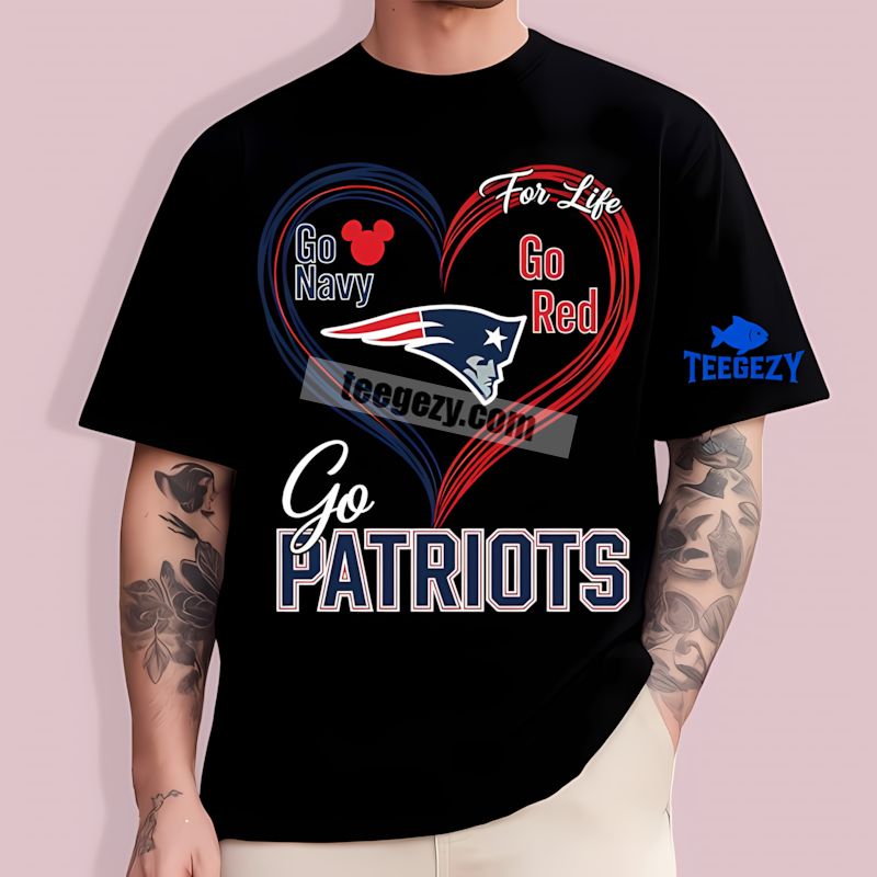 Go Navy Go Gold Heart New England Patriots Funny TT-Shirt Go Navy Go Gold Heart New England Patriots Funny TT-Shirt
