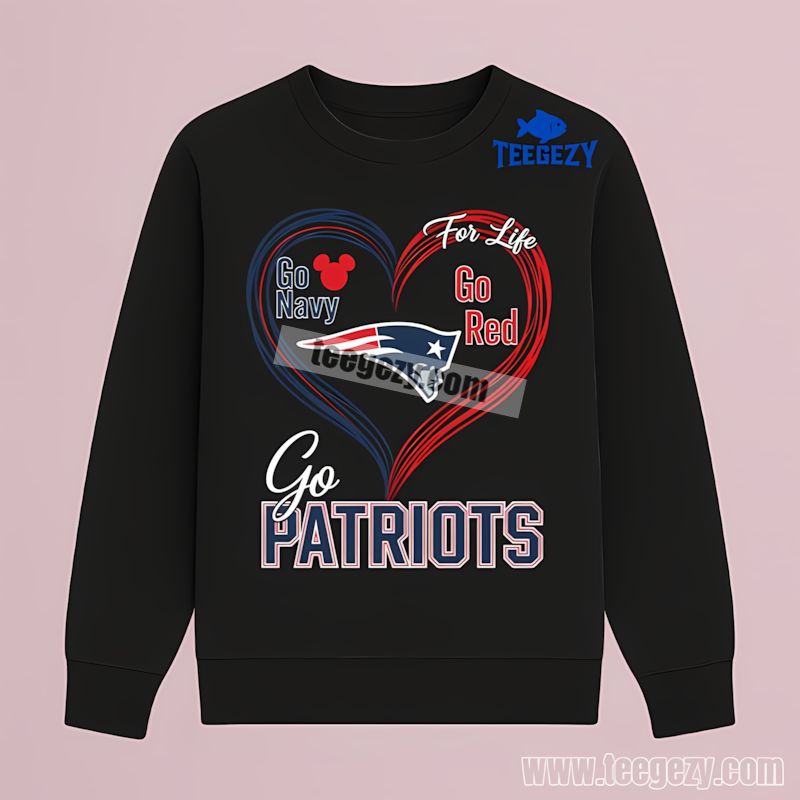 Go Navy Go Gold Heart New England Patriots Funny TLong Sleeve Go Navy Go Gold Heart New England Patriots Funny TLong Sleeve