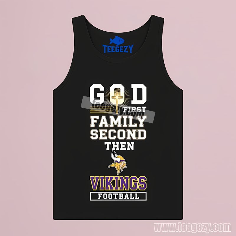 God Family Football Theme Minnesota Vikings Tanktop God Family Football Theme Minnesota Vikings Tanktop