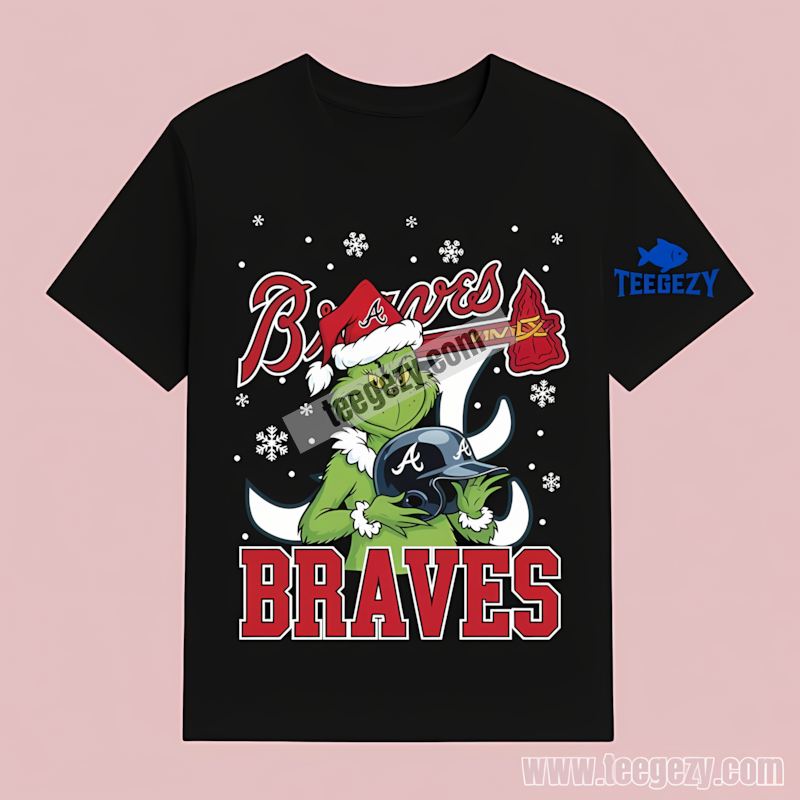 Grinch Holding Atlanta Braves Helmet Vintage T-Shirt Grinch Holding Atlanta Braves Helmet Vintage T-Shirt