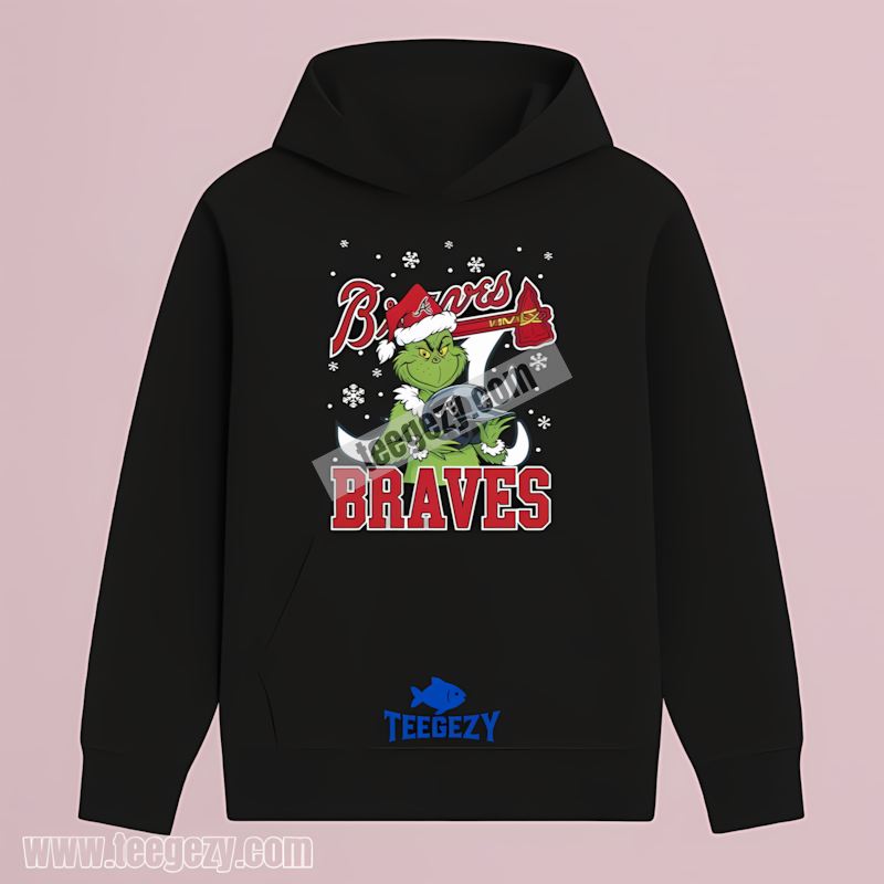 Grinch Holding Atlanta Braves Helmet Vintage Hoodie Grinch Holding Atlanta Braves Helmet Vintage Hoodie