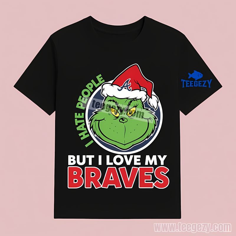 Grinch I Hate People But Love Atlanta Braves Retro T-Shirt Grinch I Hate People But Love Atlanta Braves Retro T-Shirt