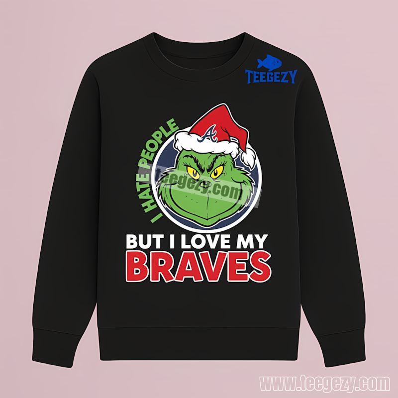 Grinch I Hate People But Love Atlanta Braves Retro Long Sleeve Grinch I Hate People But Love Atlanta Braves Retro Long Sleeve