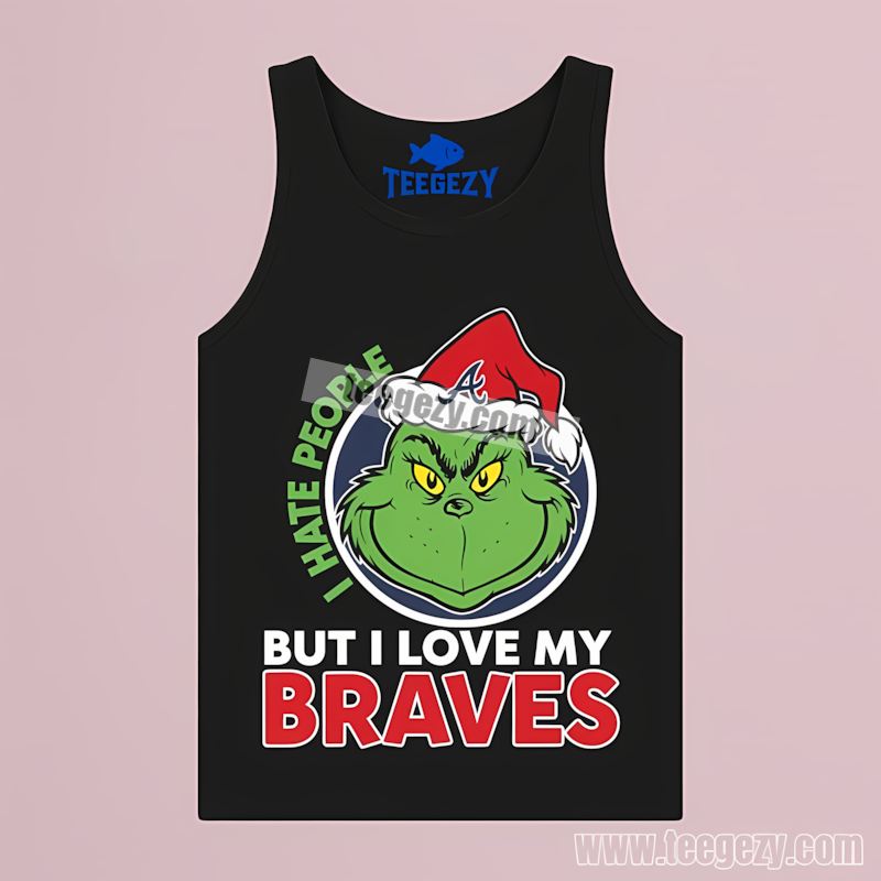 Grinch I Hate People But Love Atlanta Braves Retro Tanktop Grinch I Hate People But Love Atlanta Braves Retro Tanktop