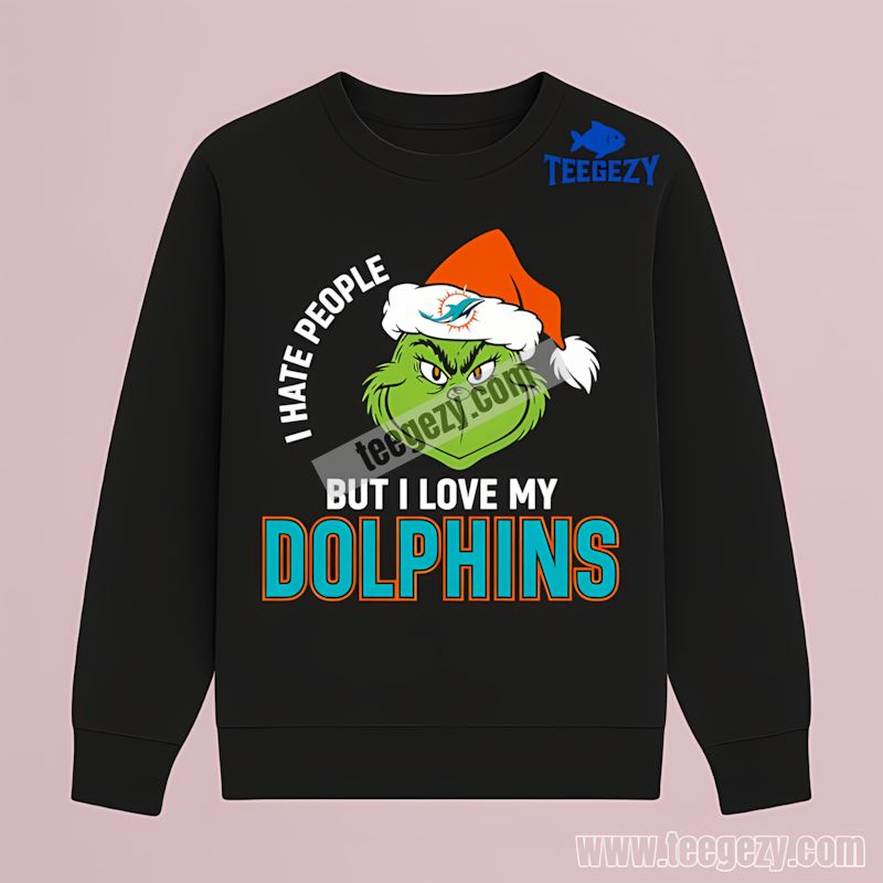 Grinch I Hate People But Love Miami Dolphins Regular Long Sleeve Grinch I Hate People But Love Miami Dolphins Regular Long Sleeve