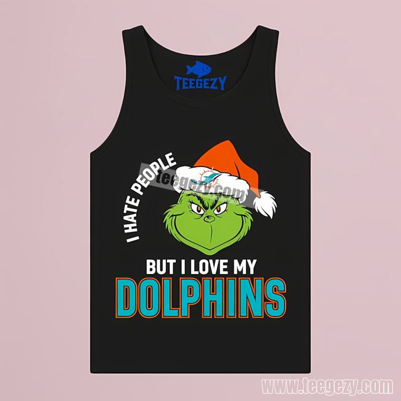 Grinch I Hate People But Love Miami Dolphins Regular Tanktop Grinch I Hate People But Love Miami Dolphins Regular Tanktop