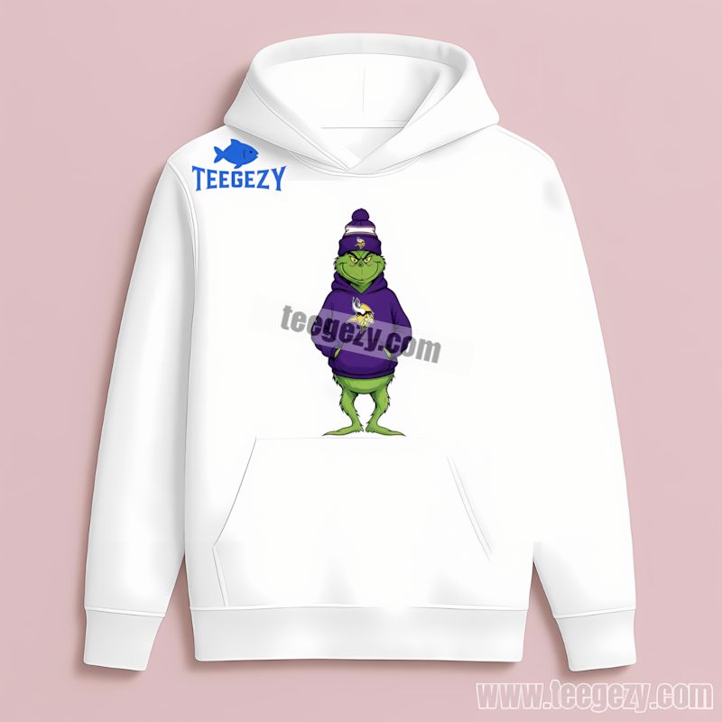 Grinch In A Minnesota Vikings Hoodie Fan Printed Hoodie Grinch In A Minnesota Vikings Hoodie Fan Printed Hoodie