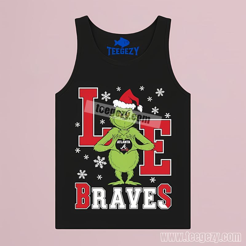 Grinch Love Atlanta Braves Christmas Adults Tanktop Grinch Love Atlanta Braves Christmas Adults Tanktop