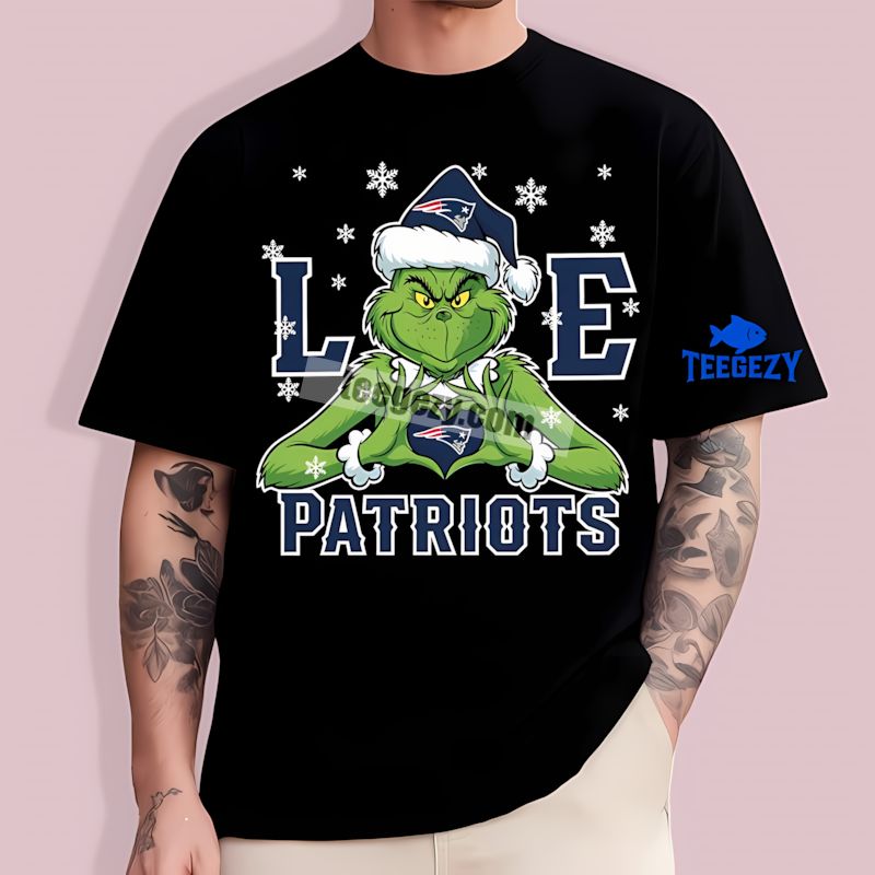 Grinch Love For New England Patriots Christmas Spirit T-Shirt Grinch Love For New England Patriots Christmas Spirit T-Shirt
