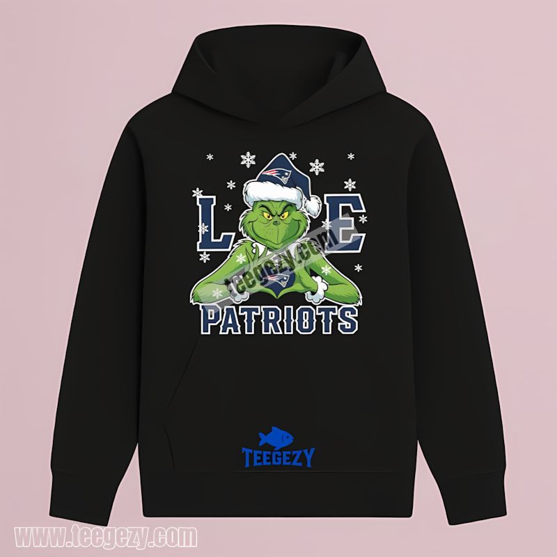 Grinch Love For New England Patriots Christmas Spirit Hoodie Grinch Love For New England Patriots Christmas Spirit Hoodie